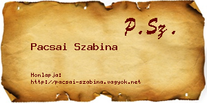 Pacsai Szabina névjegykártya