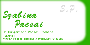 szabina pacsai business card